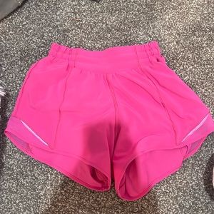 Lululemon sonic pink hotty hot shorts 4 inch size 2